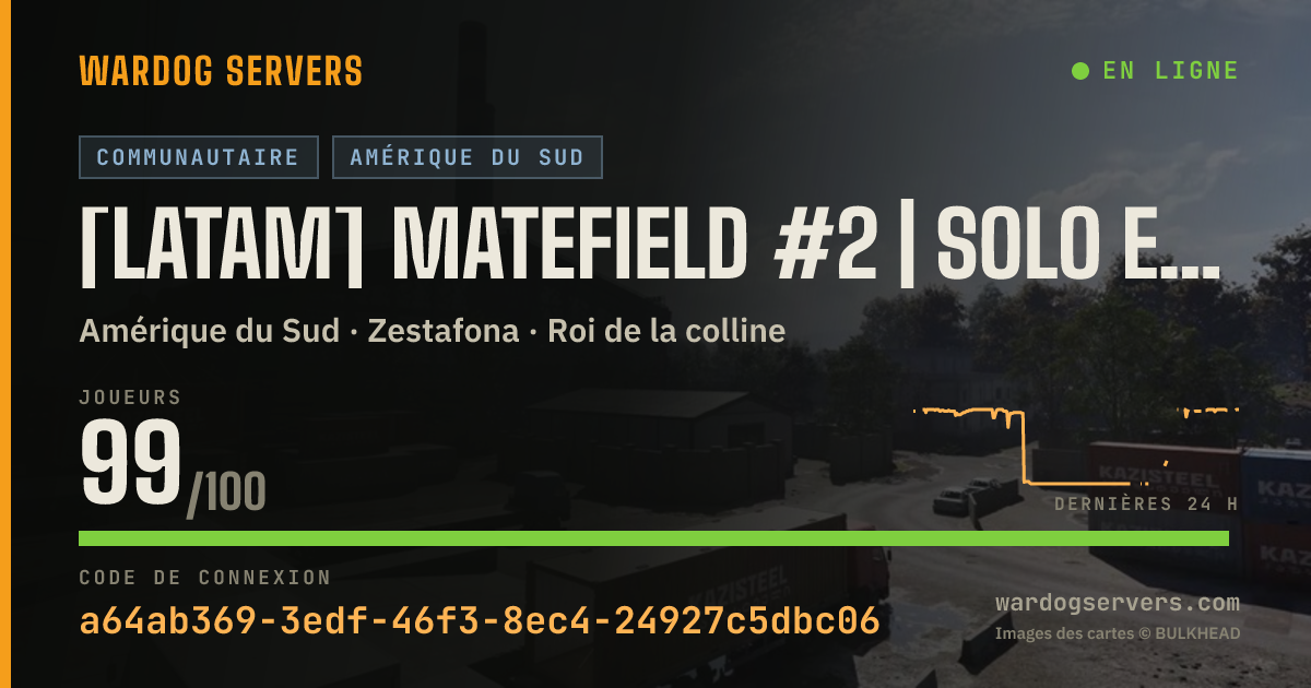 Bannière d’état en direct de [LATAM] MATEFIELD #2 | SOLO ESPAÑOL | discord.gg/matefield