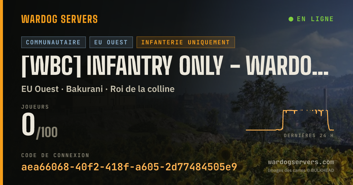 Bannière d’état en direct de [WBC] Infantry Only - WARDOGS Building Community - UK Server