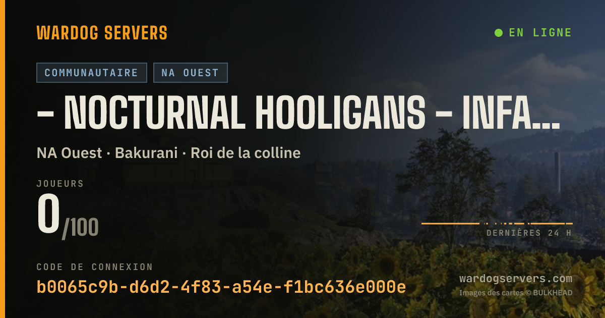 Bannière d’état en direct de - Nocturnal Hooligans - INFANTRY ONLY.