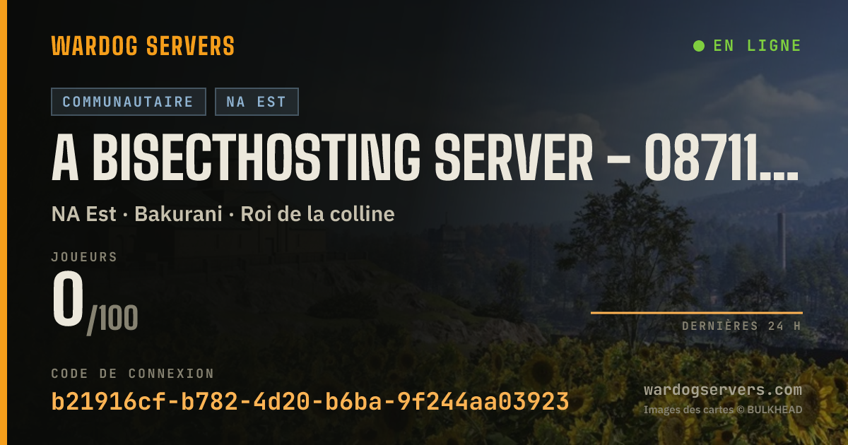 Bannière d’état en direct de A BisectHosting Server - 08711e94