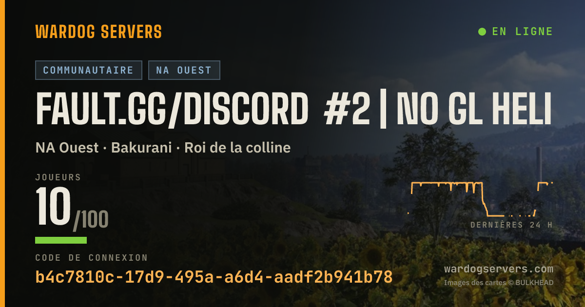 Bannière d’état en direct de FAULT.gg/Discord #1 | No GL Heli/Rain/Fog | 87·55·96