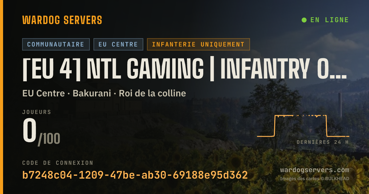 Bannière d’état en direct de [EU 4] NTL Gaming | Infantry Only - No Mortar | discord.gg/NTLGa