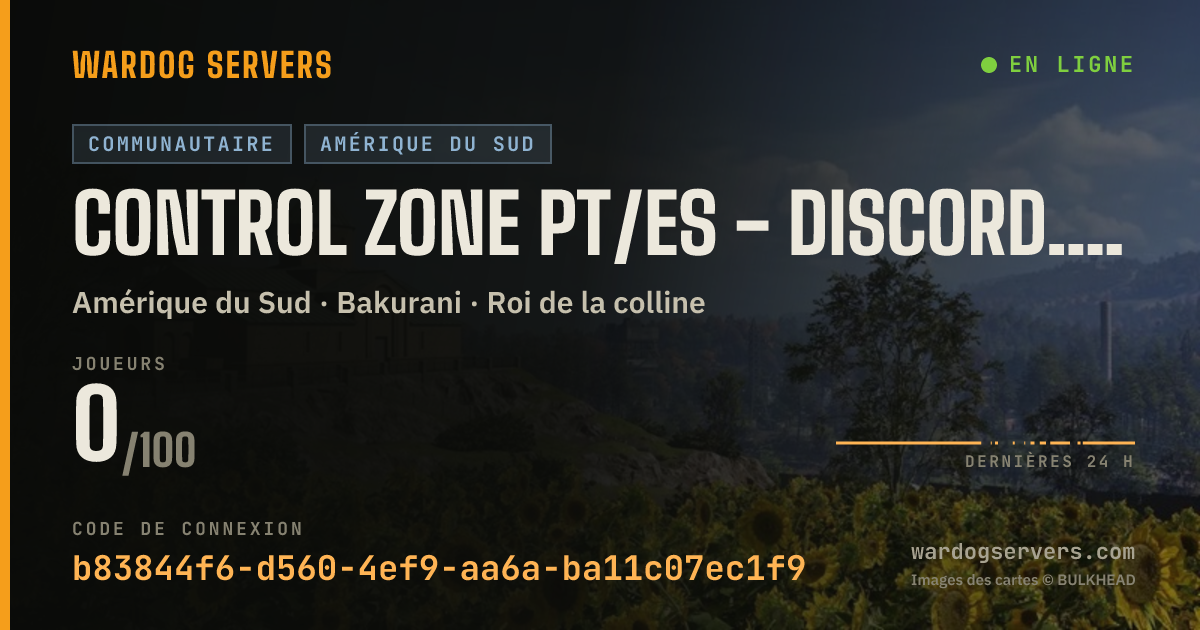 Bannière d’état en direct de CONTROL ZONE PT/ES - discord.gg/controlzone