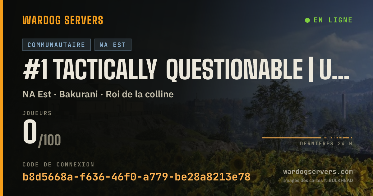 Bannière d’état en direct de #1 Tactically Questionable | US East