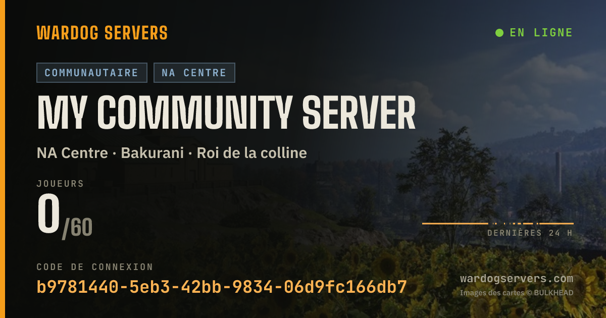 Bannière d’état en direct de My Community Server