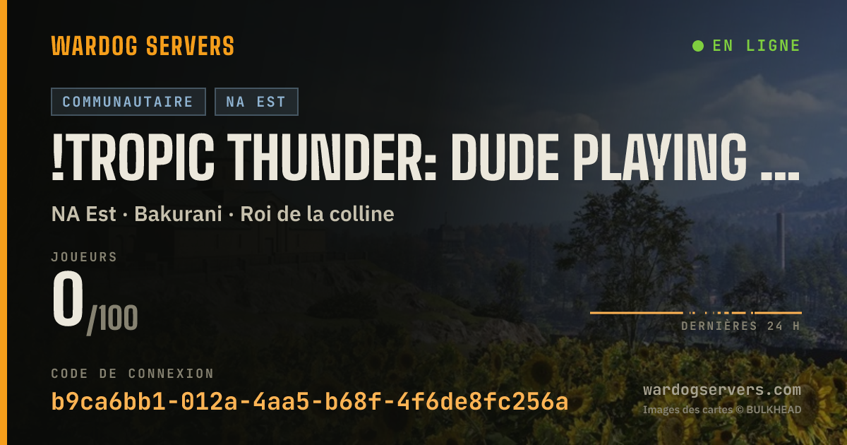 Bannière d’état en direct de !Tropic Thunder: Dude Playing a Dude disguised as another Dude