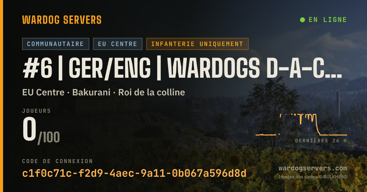 Bannière d’état en direct de #6 | GER/ENG | WARDOGS D-A-CH | Infantry Only | 50vs50