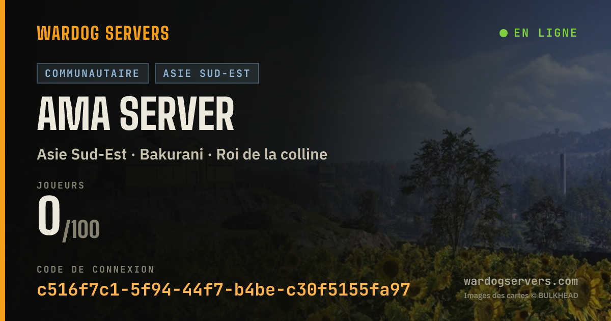 Bannière d’état en direct de AMA Server