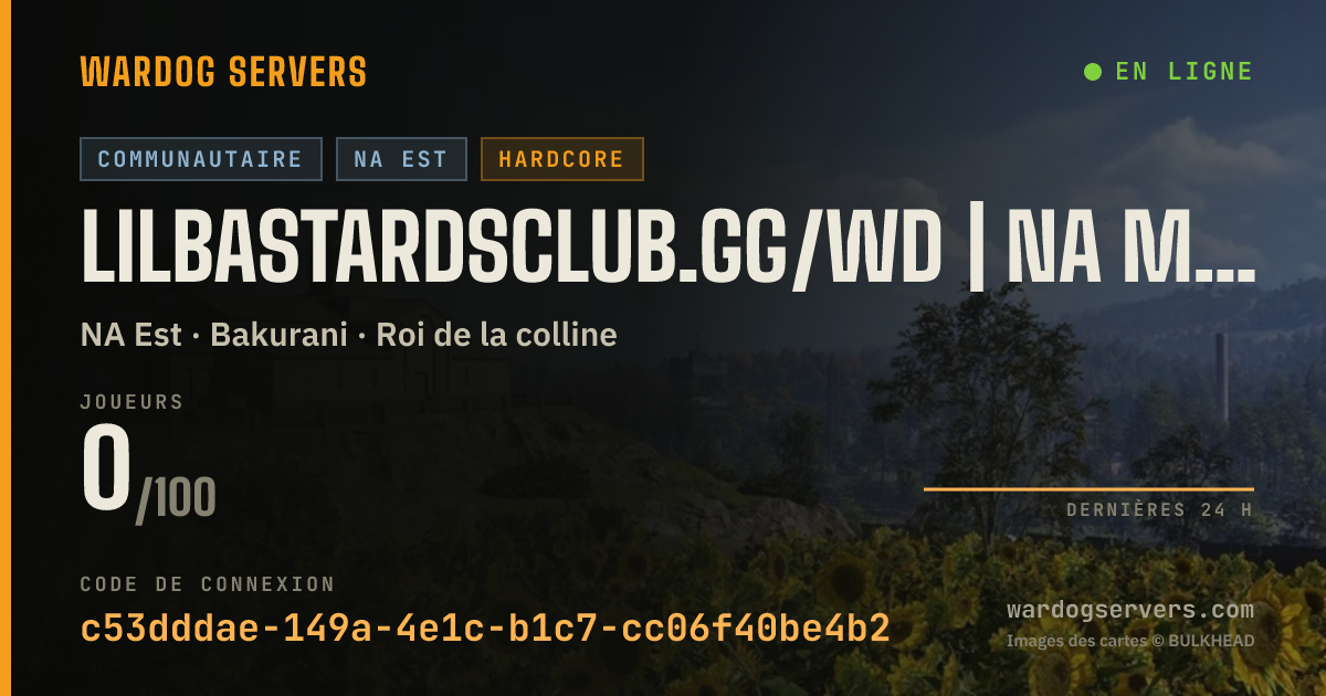 Bannière d’état en direct de LiLBastardsClub.gg/wd | NA Mid | Map Voting