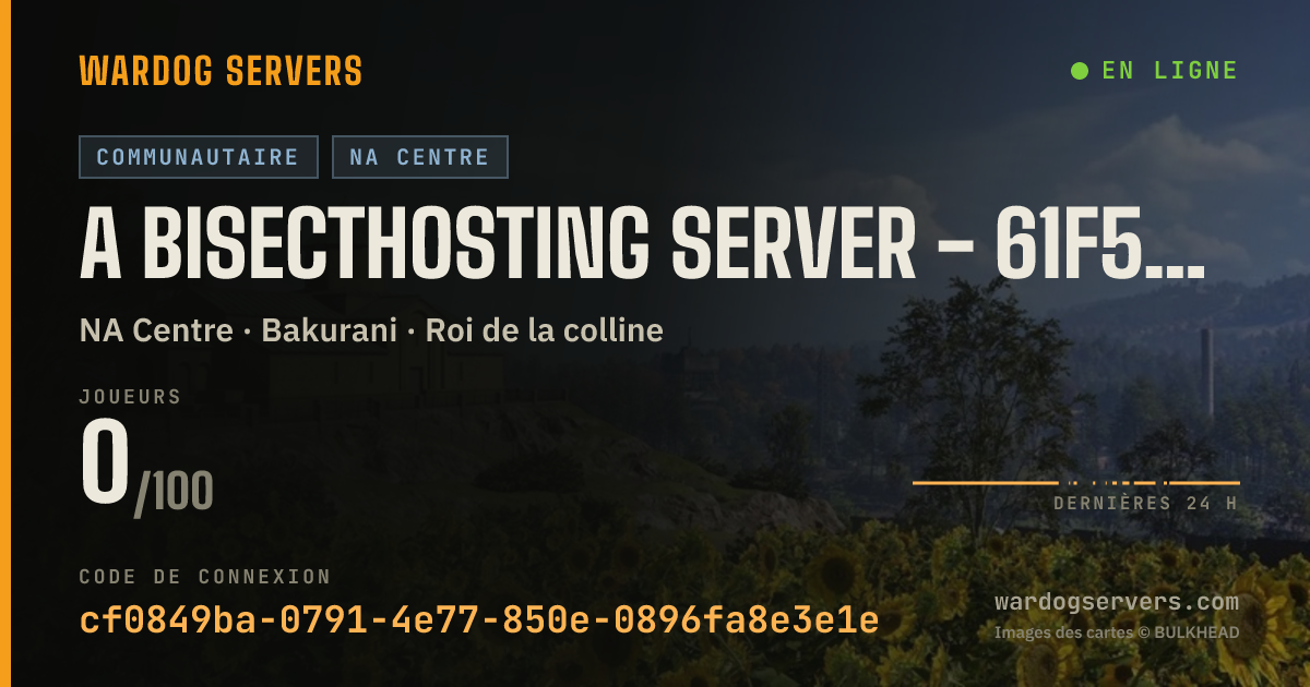 Bannière d’état en direct de A BisectHosting Server - 61f5bba6
