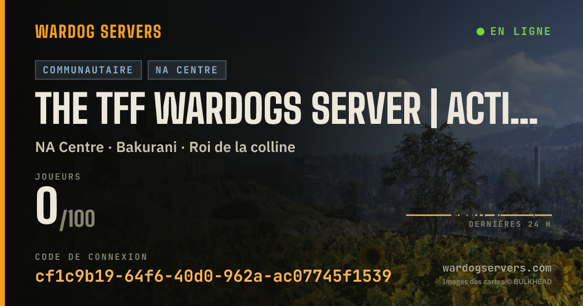 Bannière d’état en direct de The TFF WARDOGS SERVER | Active Admins