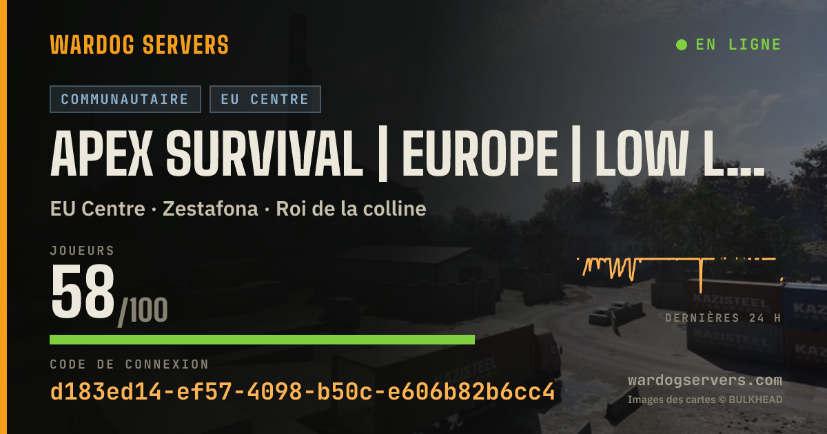 Bannière d’état en direct de APEX Survival | Europe | Low Level ONLY