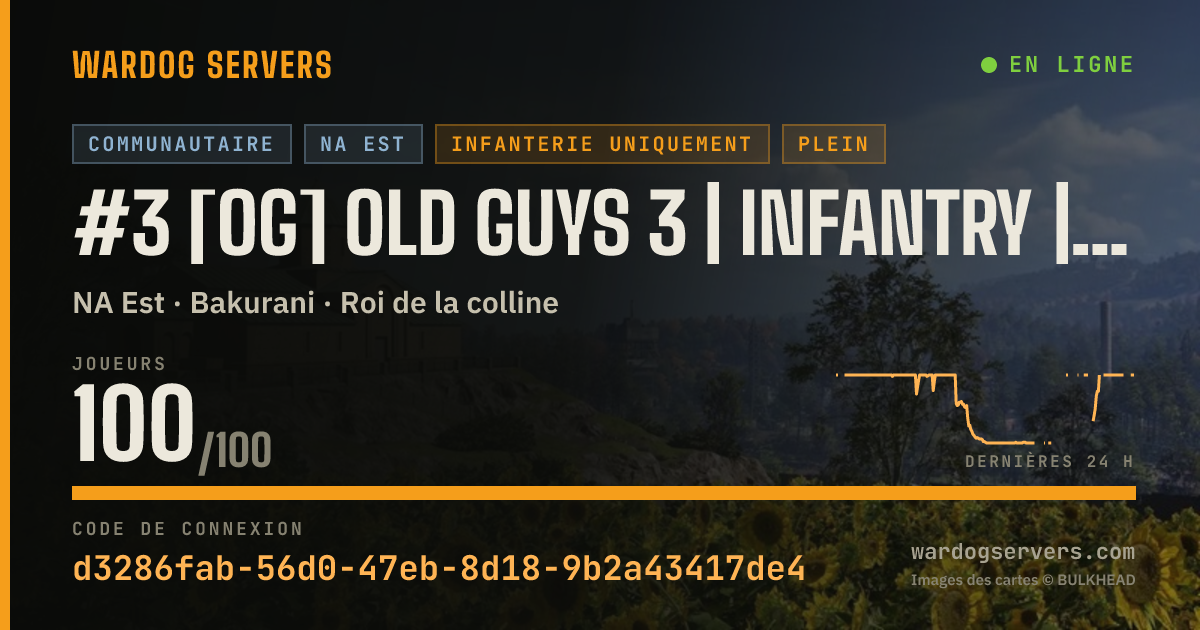 Bannière d’état en direct de #3 [OG] Old Guys 3 | Infantry | NO GL | Boosted XP & Cash