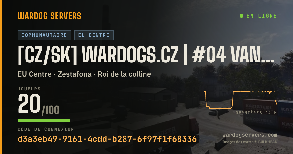 Bannière d’état en direct de [CZ/SK] WARDOGS.CZ | #04 VANILLA | discord.gg/wardogsczsk