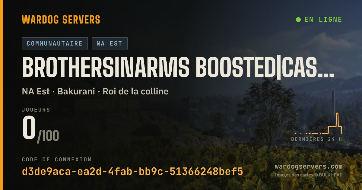Bannière d’état en direct de BrothersInArms Boosted|Cash/XP|NO RAIN