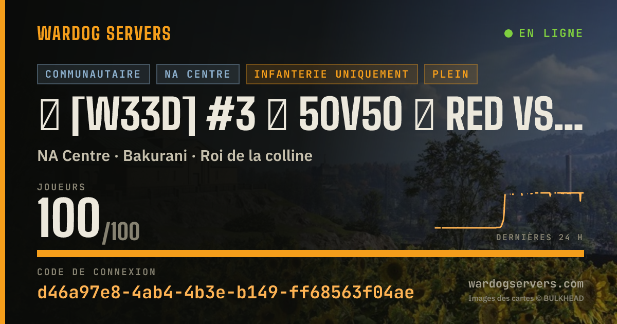 Bannière d’état en direct de ★ [W33D] #3 ★ 50v50 ★ RED vs GREEN ★ Wardogs.host