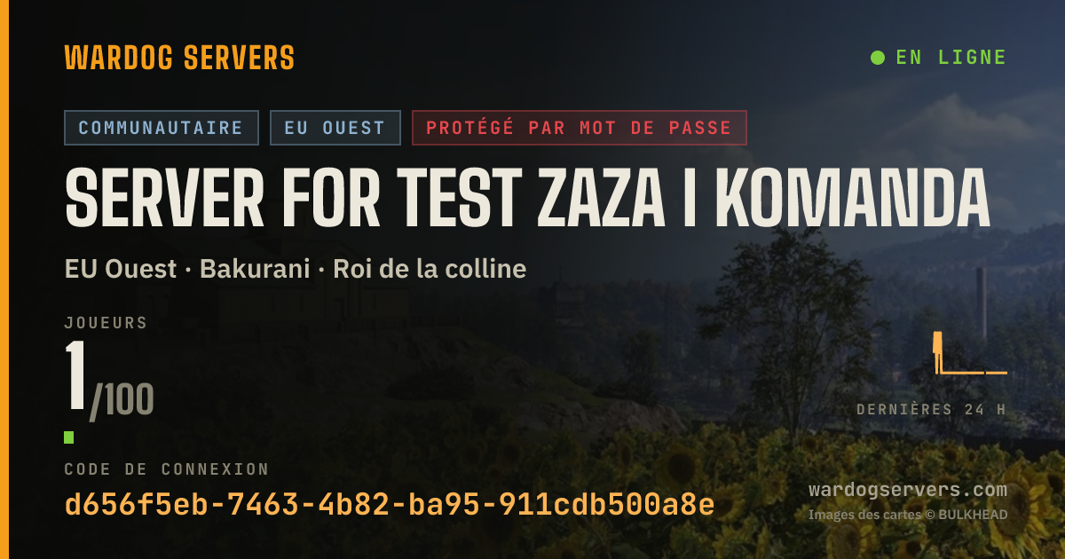 Bannière d’état en direct de SERVER FOR TEST ZAZA I KOMANDA