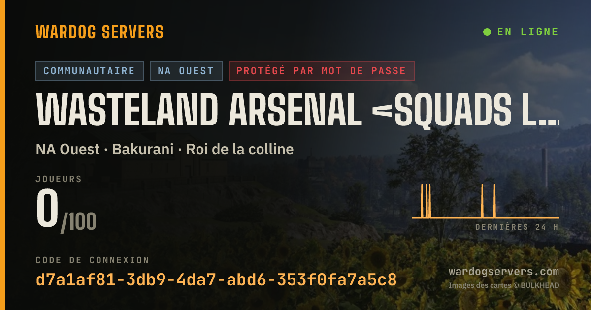 Bannière d’état en direct de WASTELAND ARSENAL <SQUADS LEADER > <Command-led-ops><Millitary>