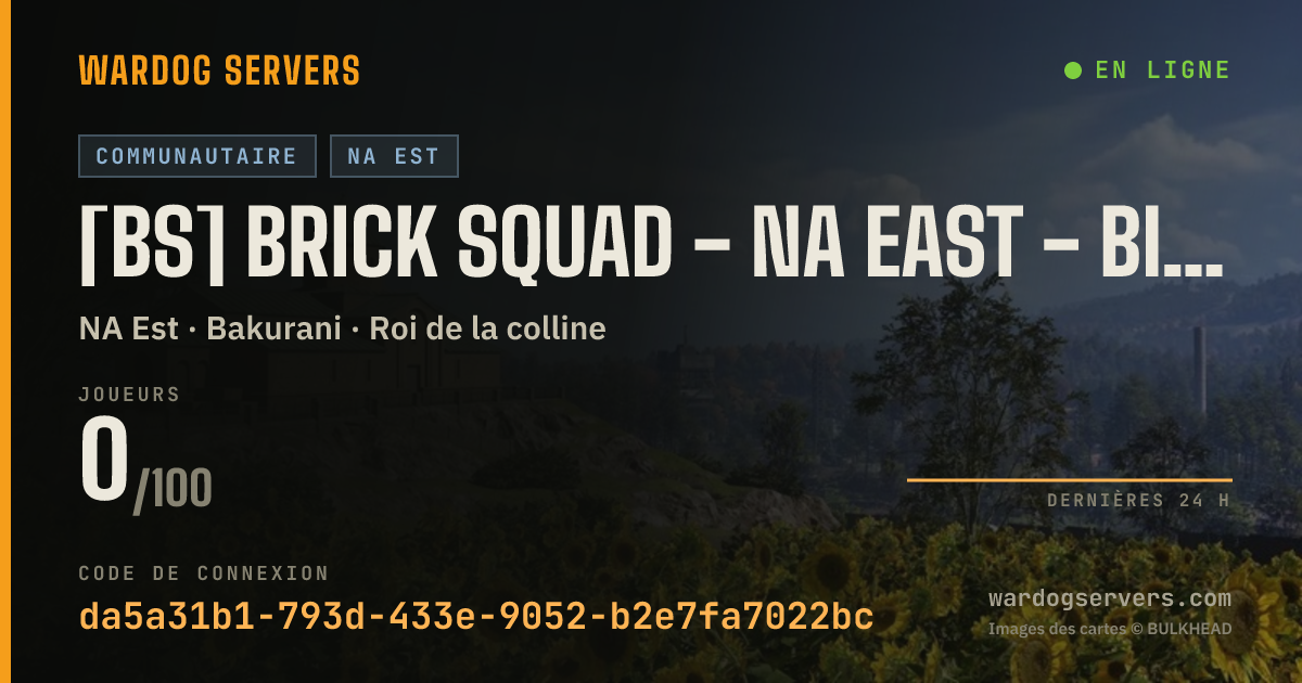 Bannière d’état en direct de [BS] BRICK SQUAD - NA EAST - BIG DAWG CHILL ZONE