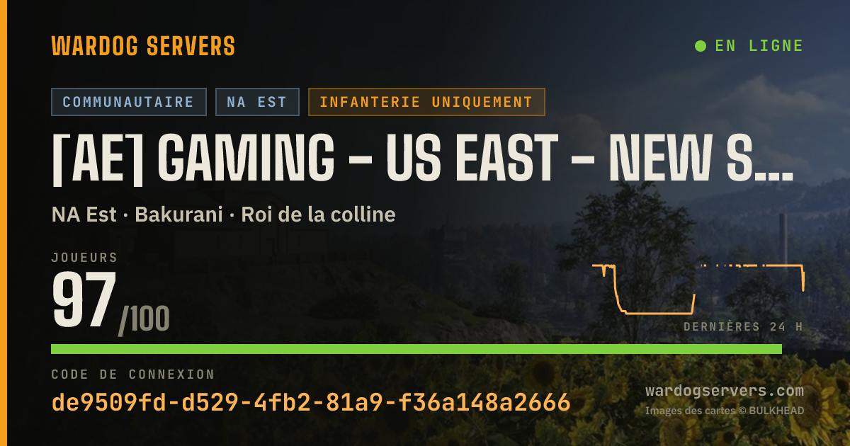 Bannière d’état en direct de [AE] GAMING - US EAST - NEW SPAWNS #1 - AERECRUIT.COM