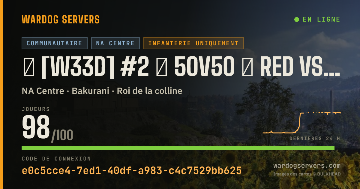 Bannière d’état en direct de ★ [W33D] #2 ★ 50v50 ★ RED vs GREEN ★ Wardogs.host