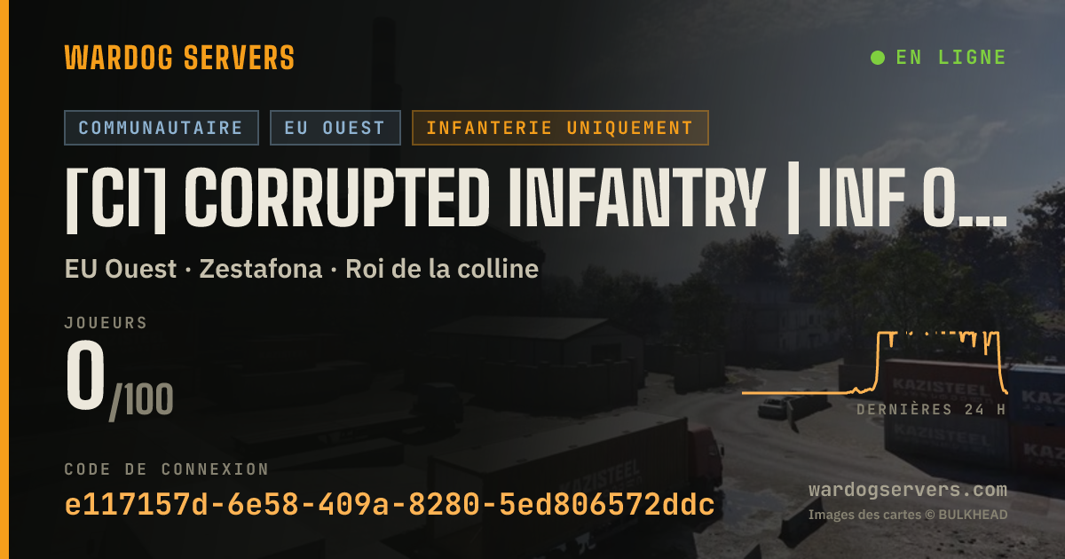 Bannière d’état en direct de [CI] Corrupted Infantry | Inf Only #2 |No Heli/GL| discord.gg/ci