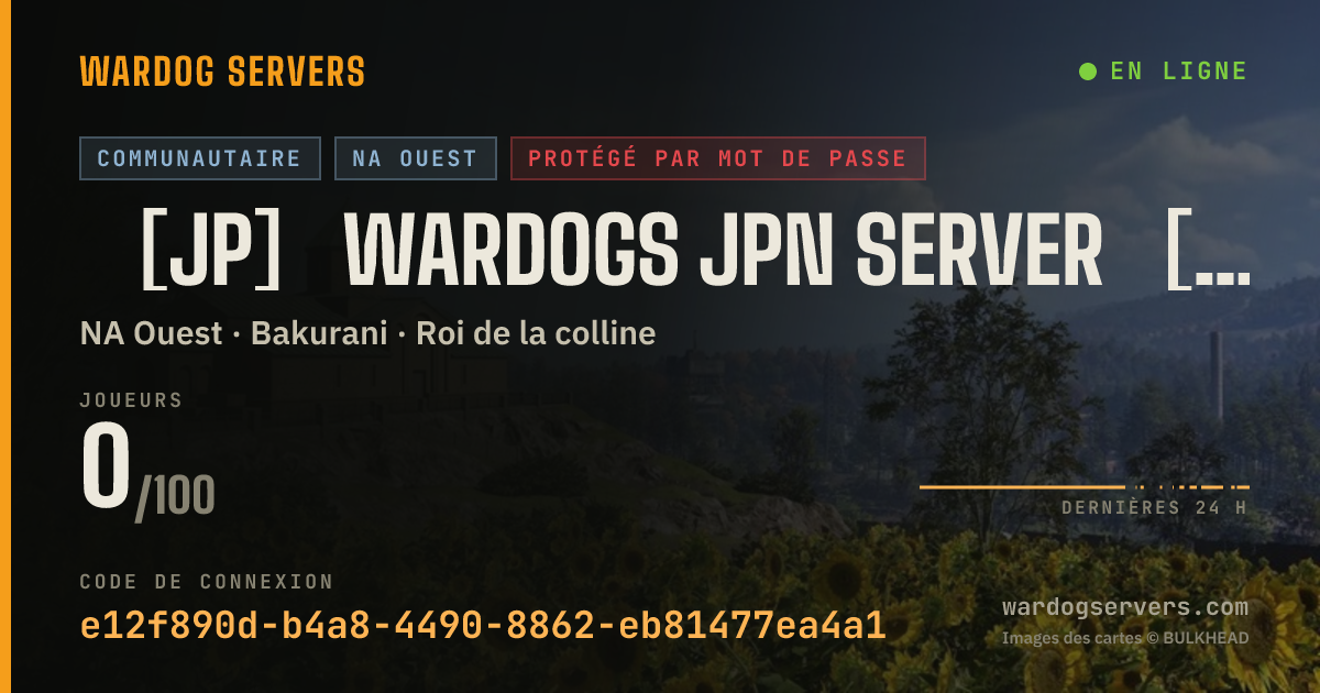 Bannière d’état en direct de ［JP］WARDOGS JPN SERVER［日本語限定］
