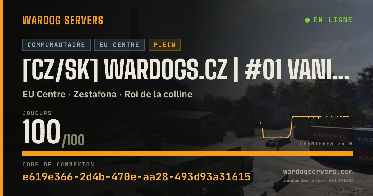 Bannière d’état en direct de [CZ/SK] WARDOGS.CZ | #01 VANILLA | discord.gg/wardogsczsk