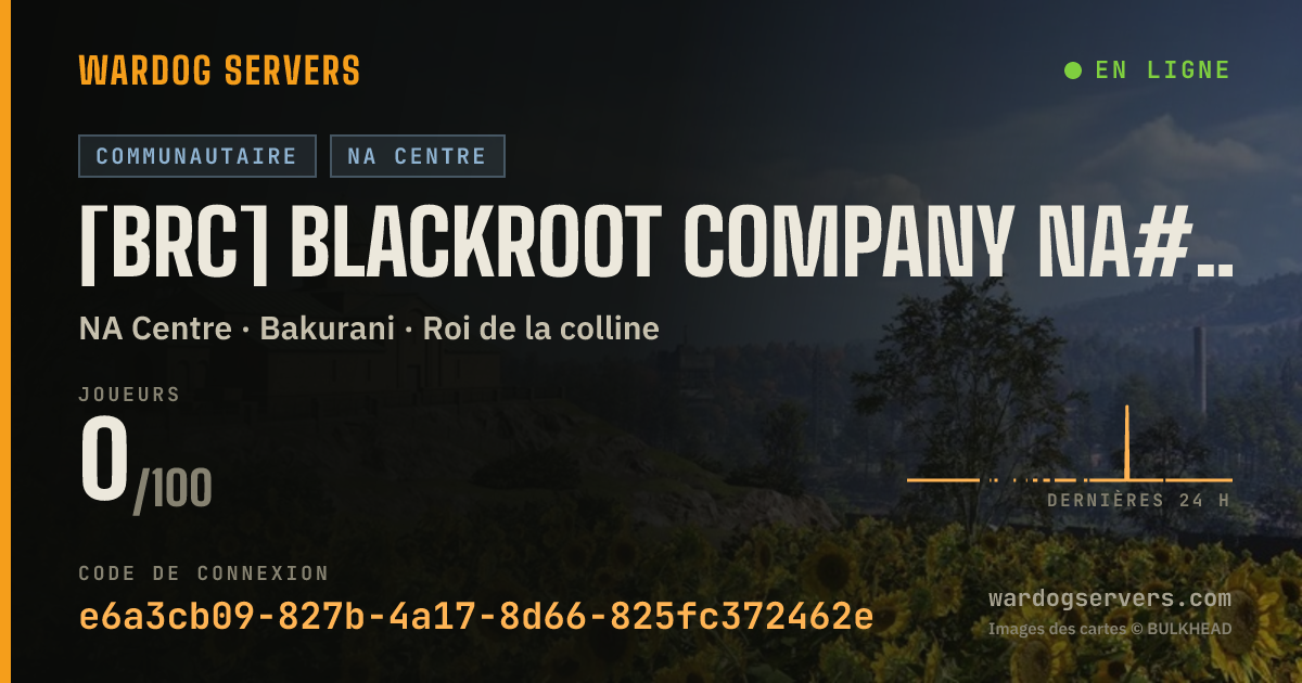 Bannière d’état en direct de [BRC] Blackroot Company NA#1 discord.gg/blackroot