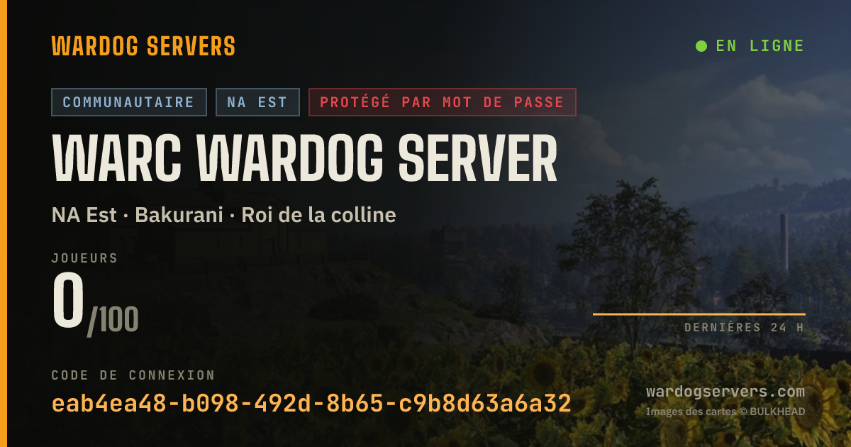 Bannière d’état en direct de WARC Wardog Server