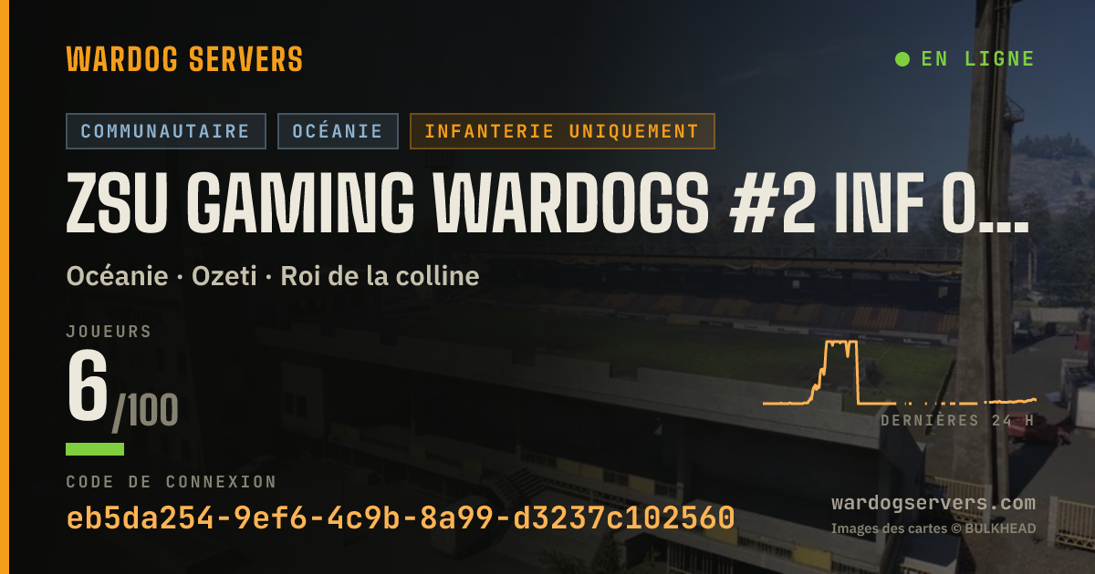 Bannière d’état en direct de ZSU Gaming Wardogs #2 INF ONLY | PRIORITY QUEUE @ ZSU.GG