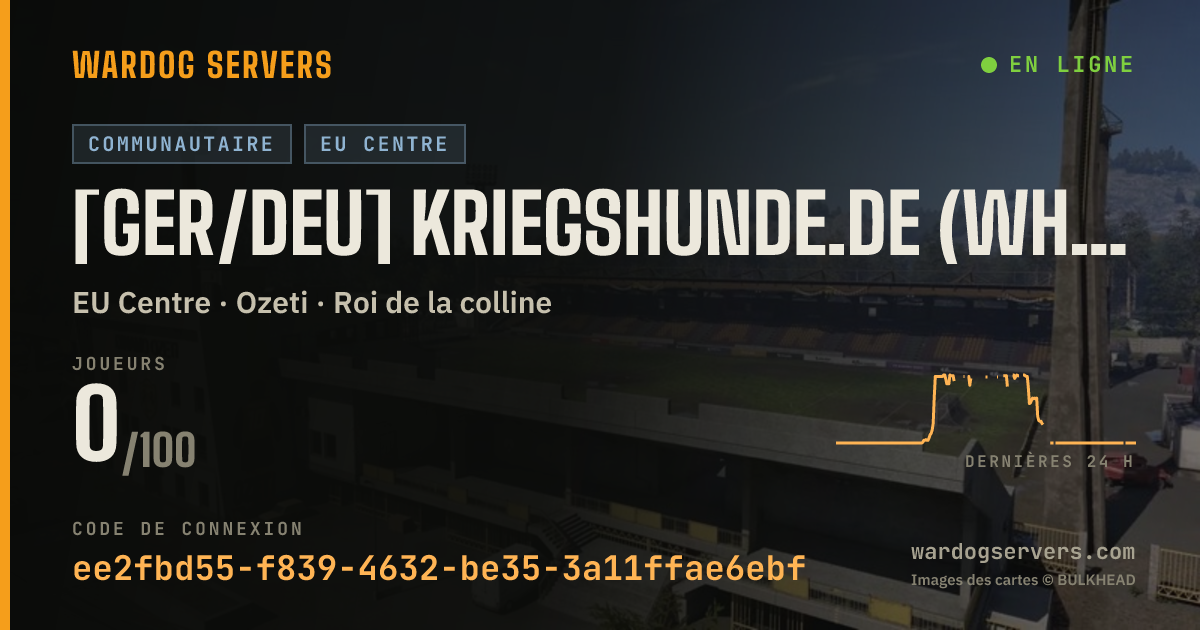 Bannière d’état en direct de [GER/DEU] Kriegshunde.de (Whitelist,Scores) | 0-0-0 (Ozeti)