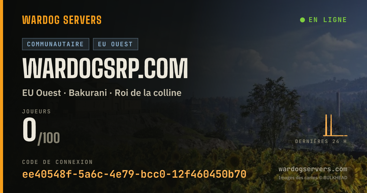 Bannière d’état en direct de WarDogsRP.com
