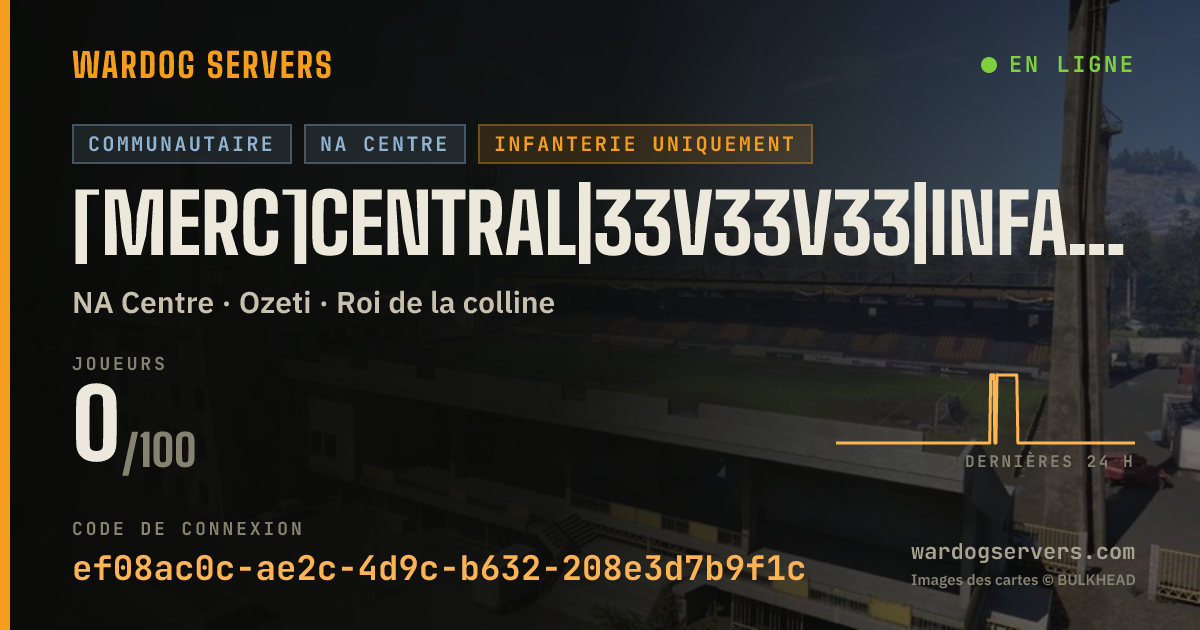 Bannière d’état en direct de [Merc]Central|33v33v33|InfantryOnly|Discord.gg/m3rc