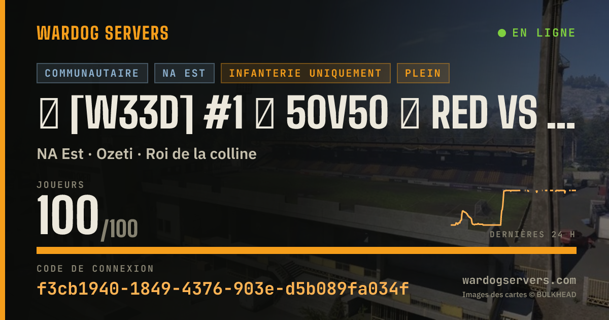 Bannière d’état en direct de ★ [W33D] #1 ★ 50v50 ★ RED vs GREEN ★ Wardogs.host