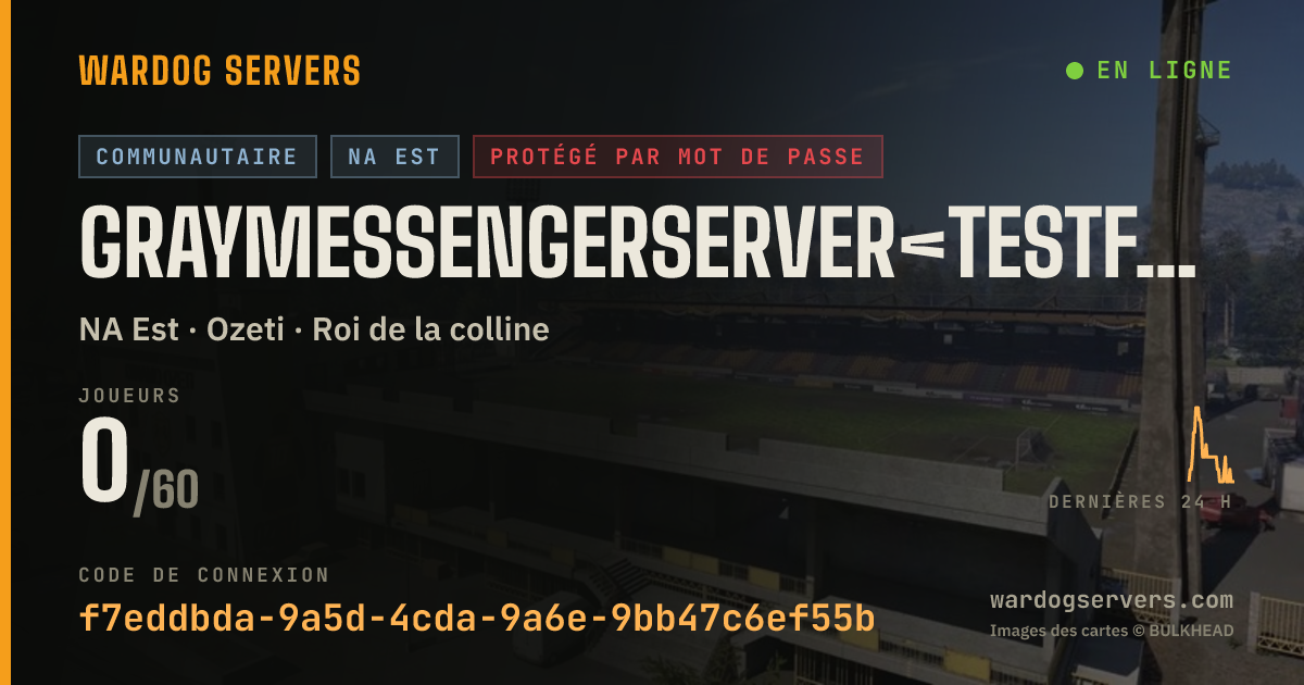 Bannière d’état en direct de GrayMessengerServer<TestFunction><NotOpenToPublic>