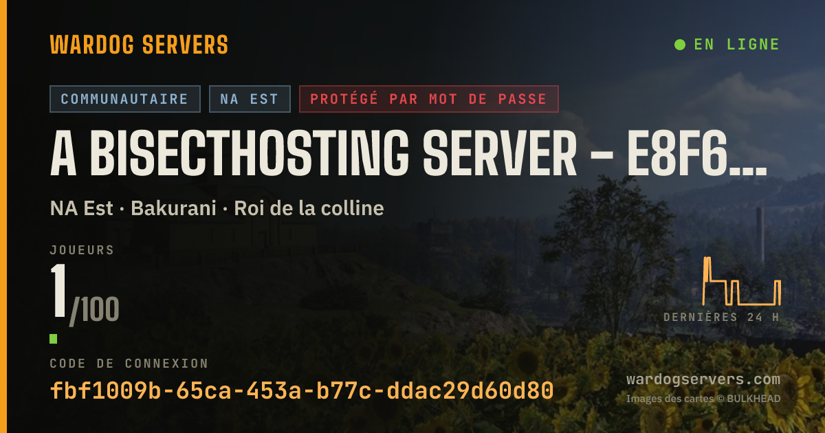Bannière d’état en direct de A BisectHosting Server - e8f6e808