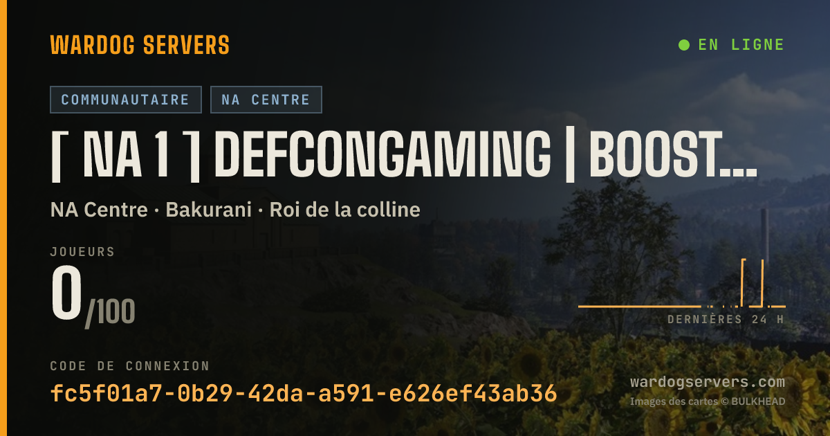 Bannière d’état en direct de [ NA 1 ] DEFCONGAMING | Boosted XP & Cash | 0-0-0