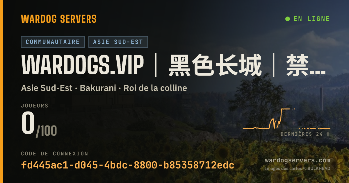 Bannière d’état en direct de WARDOGS.VIP｜黑色长城｜禁顶级武器·特定载具保护·25分武装载具