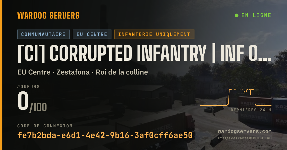 Bannière d’état en direct de [CI] Corrupted Infantry | Inf Only #3 |No Heli/GL| discord.gg/ci