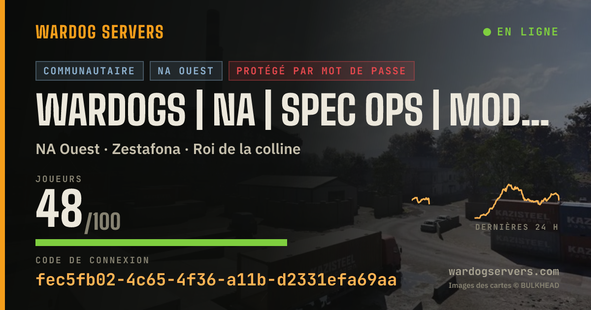 Bannière d’état en direct de Wardogs | NA | Spec Ops | Modded