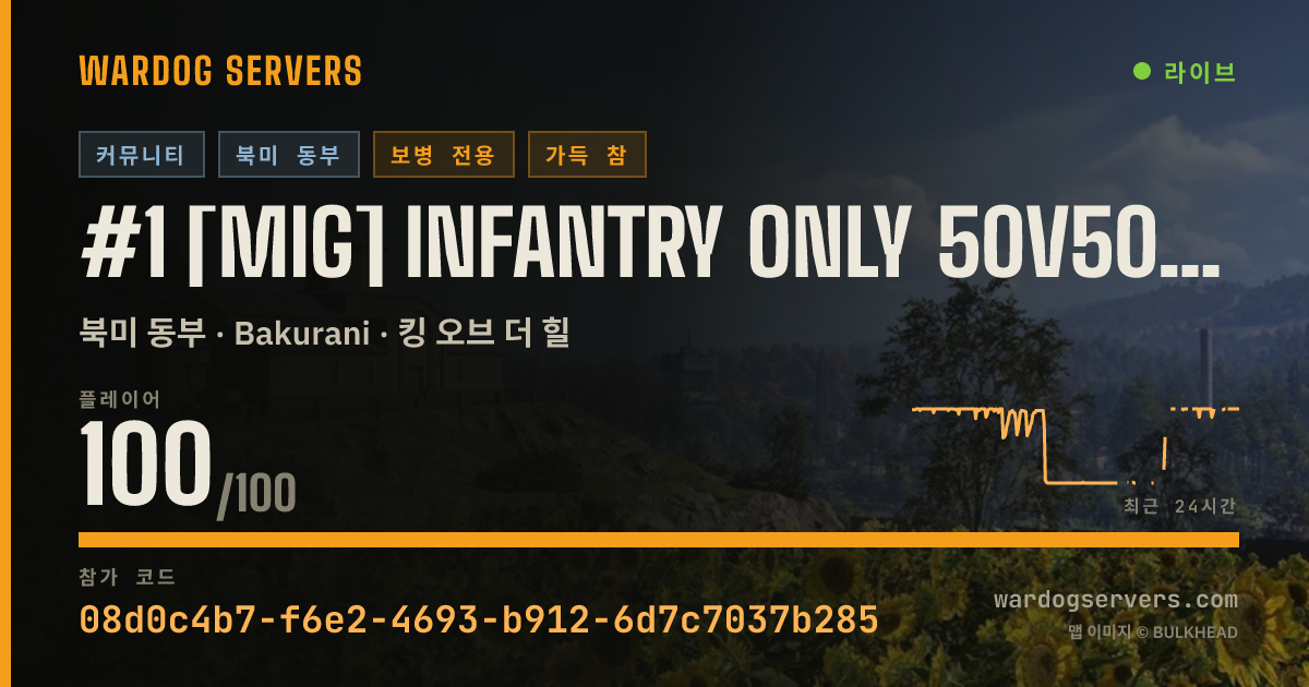 #1 [MIG] INFANTRY ONLY 50v50 NO GLHELI DISCORD.GG/joinmig 실시간 상태 배너