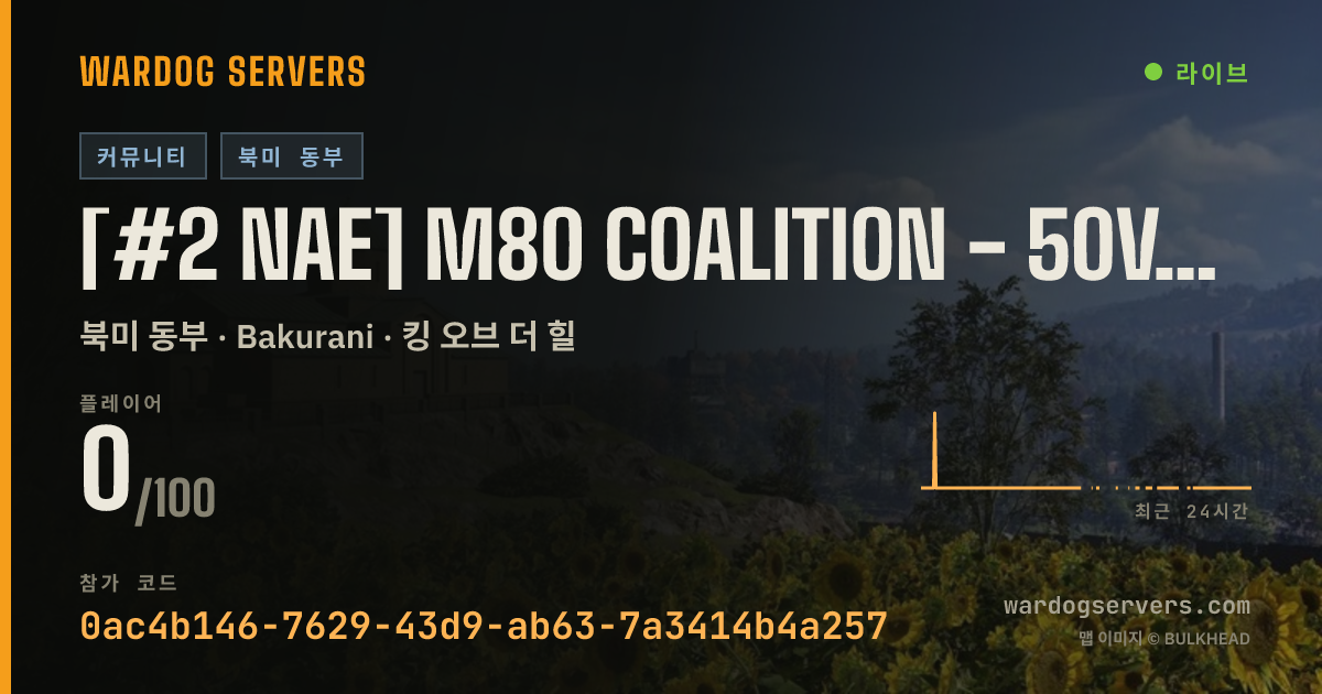 [#2 NAE] M80 COALITION - 50v50 - wardogs.M80.gg 실시간 상태 배너