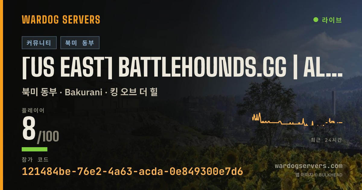 [US EAST] BATTLEHOUNDS.GG | ALL MAPS | LEVEL 50 MAX 실시간 상태 배너