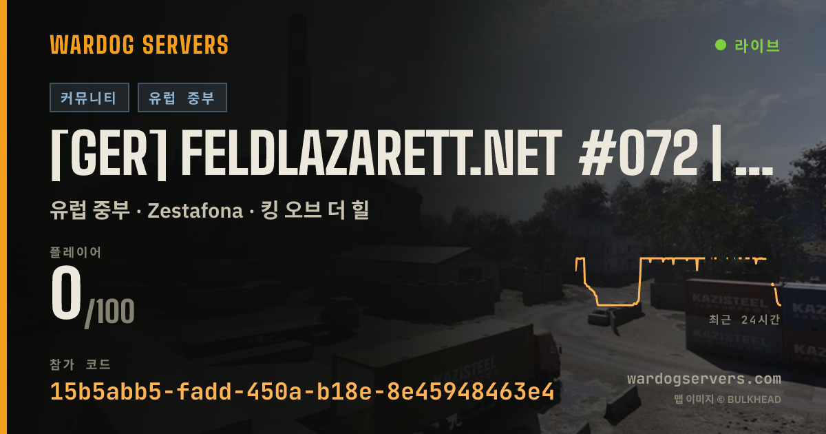 [GER] Feldlazarett.net #072 | Only-Newbies | KD-Limit | 13-36-8 실시간 상태 배너