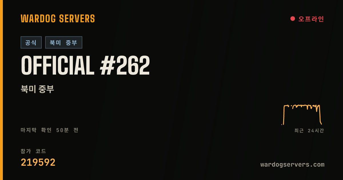Official #262 실시간 상태 배너