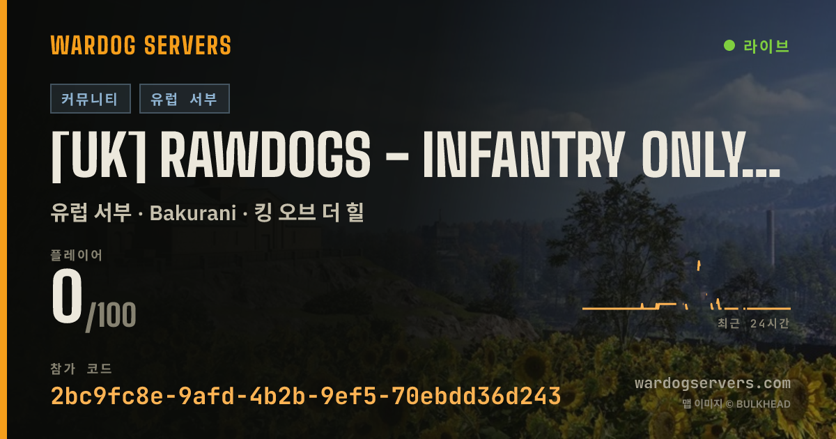 [UK] RAWDOGS - INFANTRY ONLY - Seed = VIP 실시간 상태 배너