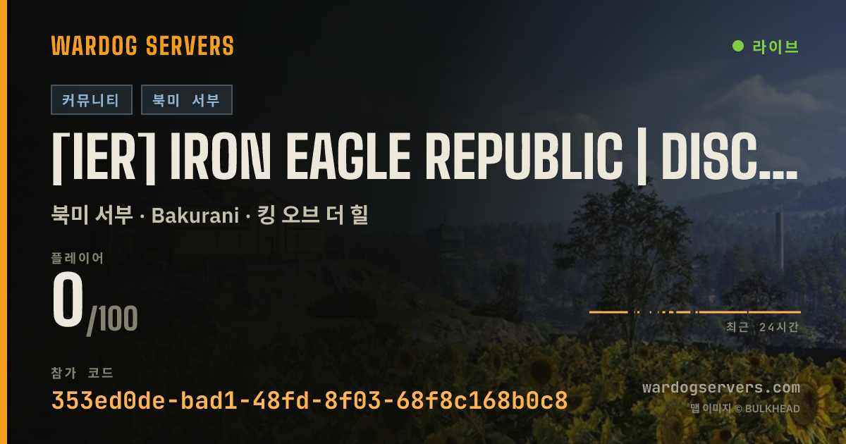 [IER] Iron Eagle Republic | discord.gg/ier | Active Admins 실시간 상태 배너