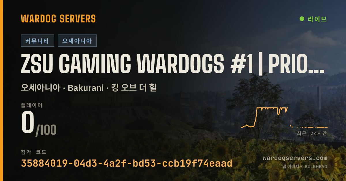 ZSU Gaming Wardogs #1 | PRIORITY QUEUE @ ZSU.GG 실시간 상태 배너