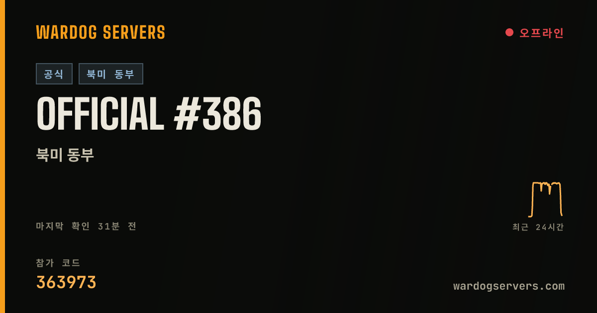 Official #386 실시간 상태 배너